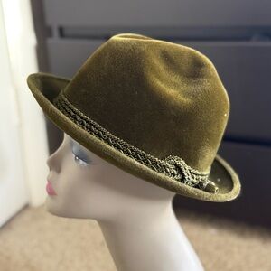 Vintage Anton Peschel Felt Fedora Hat Olive Green Size 7 Juster Bros Minneapolis